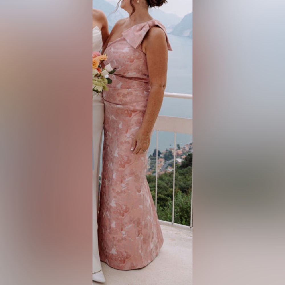 Teri Jon Elegant Blush/pink Floral Jacquard Mother of the Bride/Groom Dress